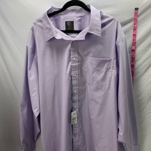 GS Button Up Shirt Adult 3XL 37/38 Blue Striped Long Sleeve Casual Mens.